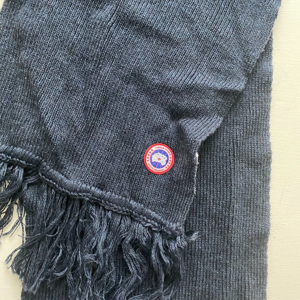 Canada Goose Navy Blue Knit Scarf